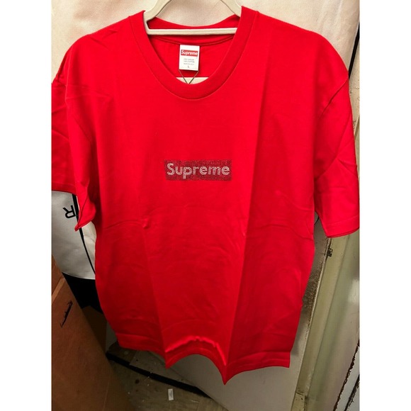 Supreme Other - Supreme Swarovski Box Logo Tee Men's Red SS19 size Large